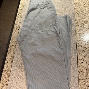 Teenflo Women's Light Gray Pinstripe Straight-Leg Pants